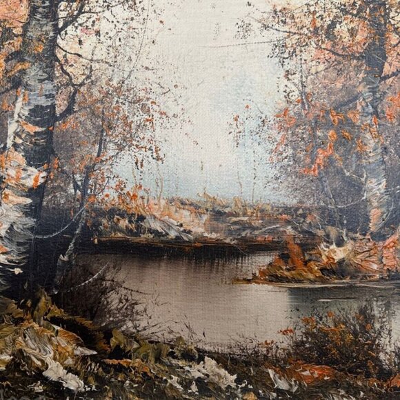 Woodland Landscape Framed Oil Painting on Canvas (signed S. Warren) - Picture 3 of 8